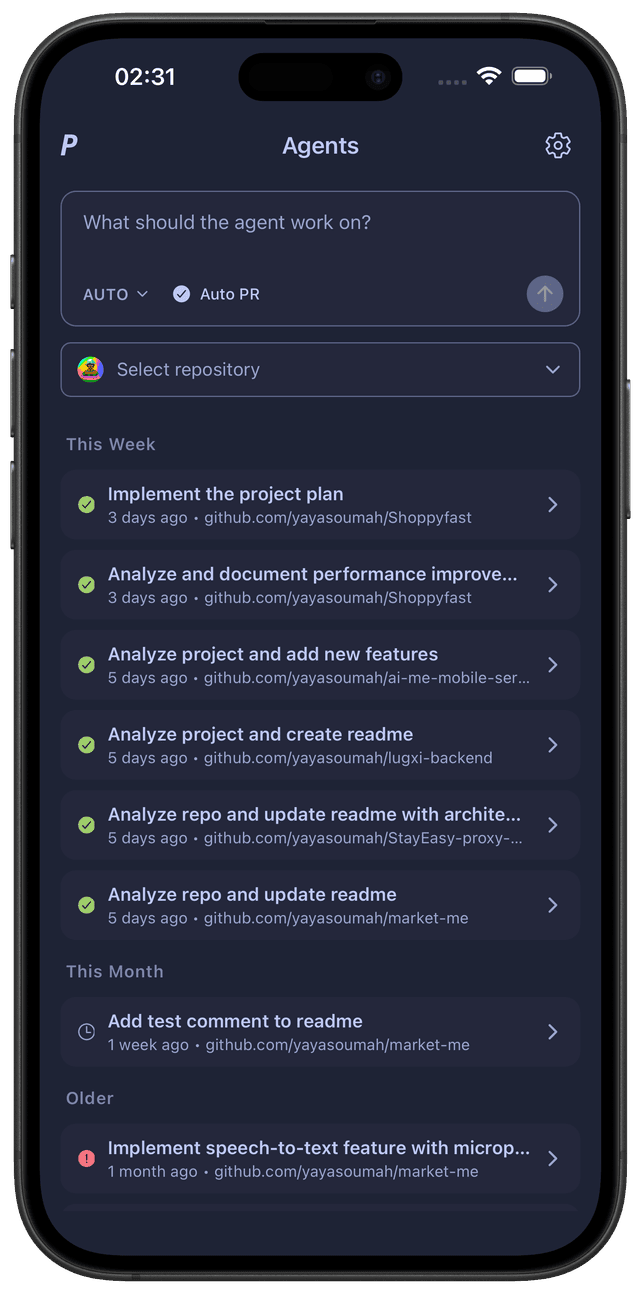 Cloud Agent Dashboard